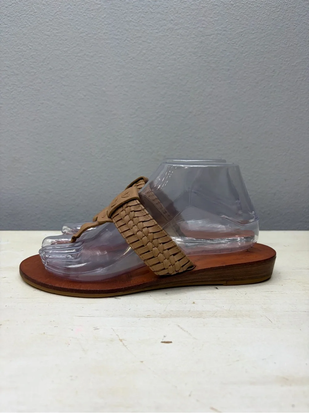 Jack Rogers Brown Leather Thong Sandals Size 8